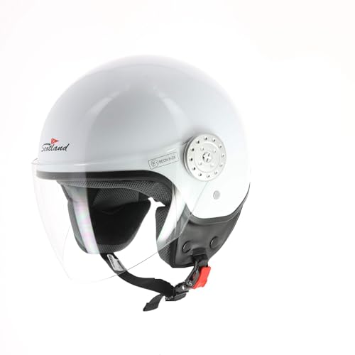 Casco Demi Jet V/largo ECE2206 blanco brillante L