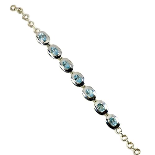 Topaze bleue naturelle bague argent 925 cadeau idéal femme