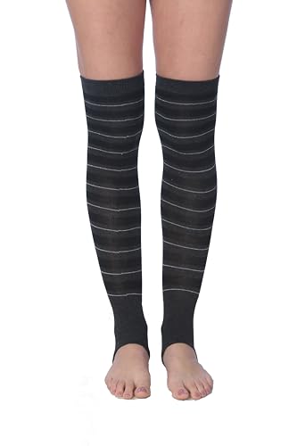 Image of Tipi Toe Women's Stirrup Yoga Socks, Lightweight Knee-High Leg Warmers, Open Heel Non-Slip Design. Ideal for Yoga & Dance