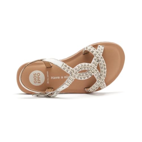GIOSEPPO Girl's Modern Flat Sandal, White, 8 us2