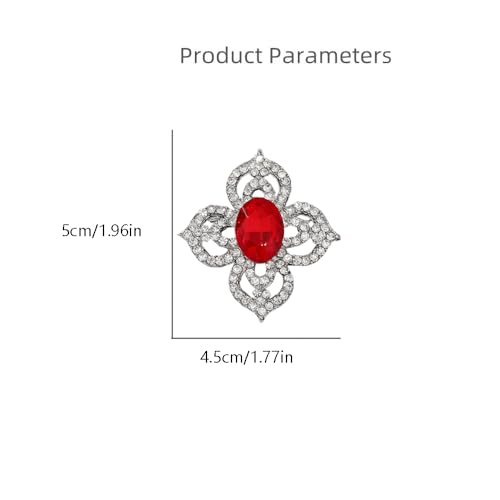 Image of Antique Crystal Brooch Pin for Women Men Vintage Rhinestone Art Deco Flower Clover Boho Victorian Brooches Lapel Pins Elegant Dress Accessories Wedding Birthday Jewelry