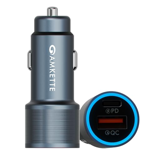 Image of MOZEN by Amkette PowerPro 75W Car Charger Type C 45W + USB A 30W Dual Port Car Charger Socket, Fast Charging, Metal Build, Safety Protections, Multi-Device Compatible - Mobiles, Tablets & More