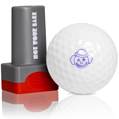 ZEETY Golf Ball Stamp, Golf Ball Stamper, Self-Inking Golf Ball Stamp Marker to Identify Golf Balls, Golf Gift Golf Accessories for Men and Women Golfers (Clown)