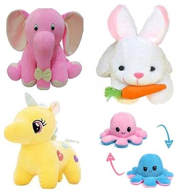 STHRI CREATIONS Pack of 4 Soft Toys Appu Elephant, Unicorn, White Rabbit, Optopus Best Super Soft Combo Toys for Cute Kids Baby Boys/Girls Birthday Gift. (B0D6K37B12) Amazon Price History, Amazon Price Tracker