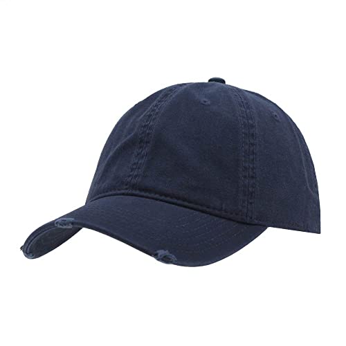 Image of Classic Washed Cotton Baseball Cap - Vintage Adjustable Dad Hat, Curved Bill for Men Women, Outdoor Everyday Wear