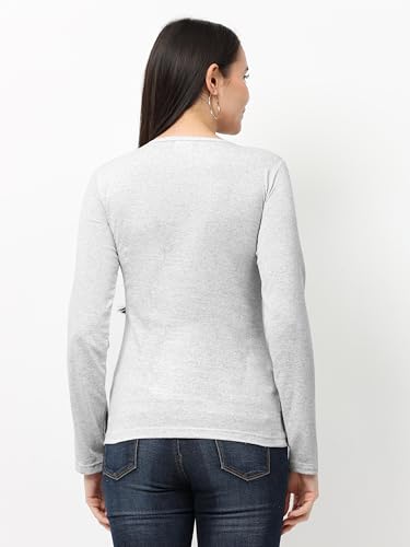 Image of Wafaa Women's Cotton Plain V Neck Full Sleeve T-Shirt
