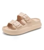 Womens Platform Sandals Comfort Summer Slides with Arch Support, Cloud Slides Chunky Cushion Pillow Slippers Beach Home and Street