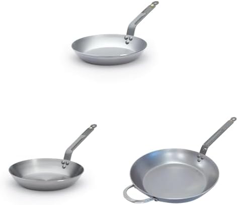 DE BUYER - Lot de 3 Poêle en tôle d'acier Mineral B - 24, 26 et 3...