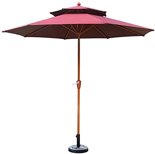 GHMYU Parasols Parasol portátil Adecuado la al Aire Libre Mesa jardín para el Paraguas Doble Tapa a Prueba de Rayos UV con inclinación del botón y cigüeñal Umbrella