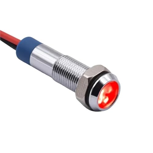 Luz indicadora de 6mm con cable impermeable para motos de 12V