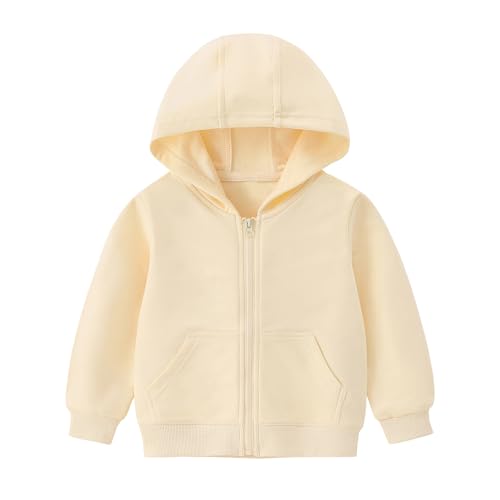 Veste à capuche enfant zippée unie pour l'automne et l'hiver