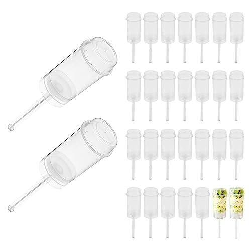 Otbushit Récipients à gâteaux 30 pièces, conteneurs transparents de forme ronde pour tire-gâteau Push Up pour desserts à la crème glacée