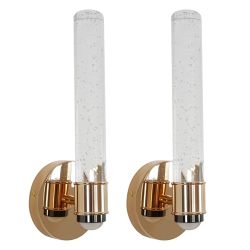 Image of Bubble Crystal Wall sconces Set of Two, LED10W 4000K Neutral Light Colour Temperature, Gold Colour, Modern Light Luxury Style Wall Light, Suitable for Bedroom Bedside, Corridor, Living Room (Gold)