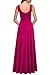 MUSHARE Women's Square Neck Sexy Split Cocktail Party Maxi Long Formal Dress Magenta