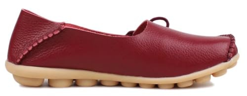 Image of Women's Leather Slipper Loafers Flat Shoes Slip-Ons