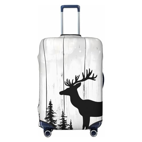 Rustic Deer Elastic Travel Luggage Cover, Washable Spandex Suitcase Protector, Anti-Scratch Fits 18-32 Inch
