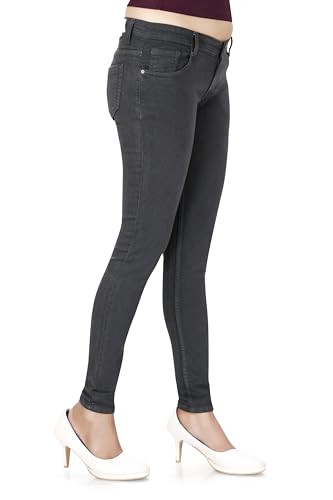 Image of TWGE - Women's Mid Rise Skinny Fit Jeans - Single Button, Stretchable Denim Pants - Ankle Length - Stylish Casual Wear