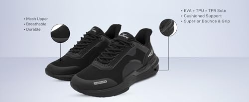 Red Tape Men’s Trail and Road Running Shoes Lightweight Cross-Training Athletic Sneakers Cushioned Insole Lace-Up Fit Non-Slip Soft Sole Comfortable Wide Toe Breathable Sports Walking Gym Trainers2