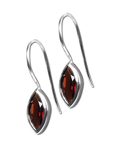 Preisvergleich Produktbild Granat Schmuck (Ohrringe) Granat Ohrringe Granat facettiert 925er Sterling-Silber Modellnummer 4975