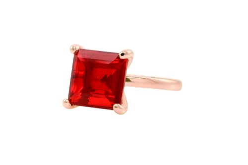 Solitaire Ruby Ring for Women - Handcrafted Birthstone Rings for Women - Alluring Engagement Ring, Birthday Ring, Anniversary Ring - All Ring Sizes Available