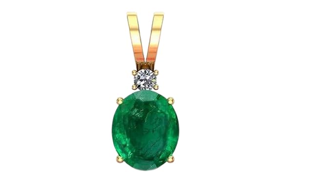 Esmeralda natural de 6,55 quilates y colgante de oro de 7,25 Ratti contra imitaciones de joyas
