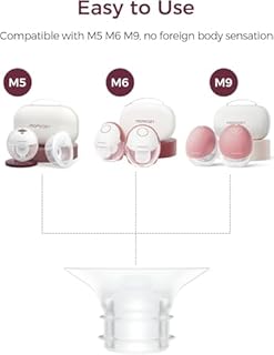 Momcozy Insert de bride de flux mobile | Mise à niveau M5/M6/M9 15/17/19/21 mm, accessoires de remplacement d'origine pour tire-lait M5/M6/M9, lot de 4 (15/17/19/21 mm)