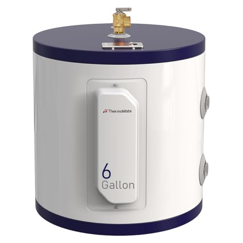 ThermoMate Tank Water Heater Electric, 6 Gallon Small Point of Use Residential Hot Water Heater, 1500W 120Volt Compact, Adjustable Thermostat, UL Listed (ES600)