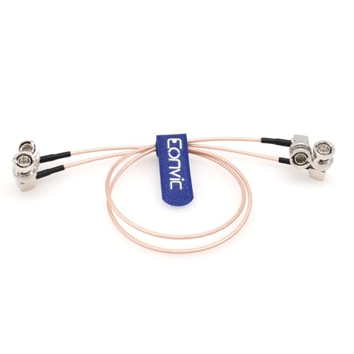 Eonvic 75 Ohm BNC Male Right Angle RG179 Coax Cable for BMCC BMPC Hyperdeck Cameras(60cm,2pcs)