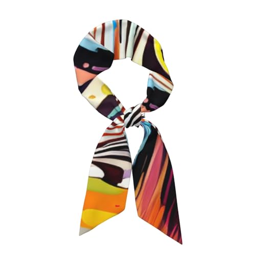 Abstract Animal Zebra Print Head Scarf for Women - Smooth, Breathable & Lightweight - Hair Wrap, Scarf