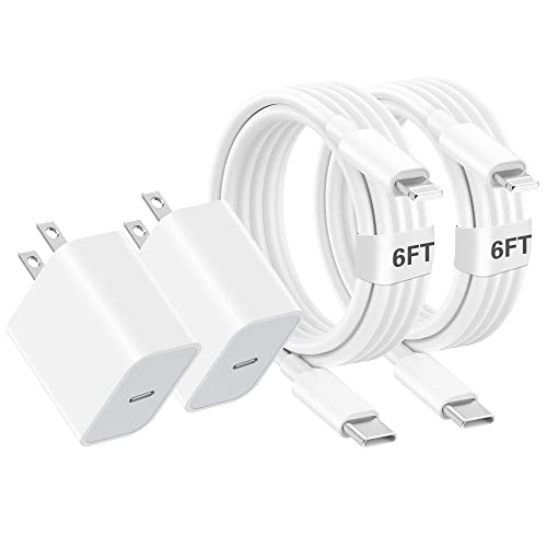 iPhone Charger Fast Charging,[Apple MFi Certified] Apple Charger iPhone Super Quick 2Pack 6FT Type-C to Lightning Cable USB C Wall Charger Plug Adapter for iPhone 14 13 12 11/14Pro Max/13Pro/SE/XR/XS
