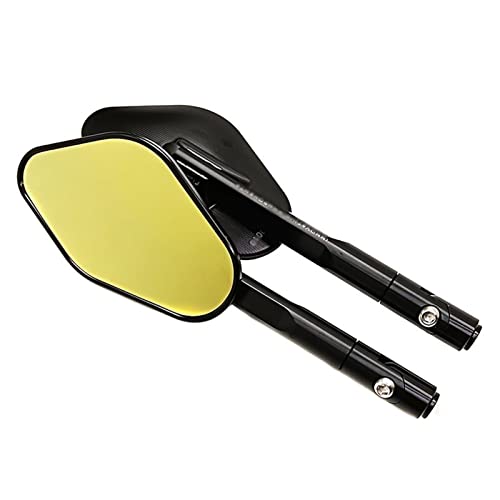Espejos de aluminio CNC con cristal dorado antideslumbrante para manillar de moto