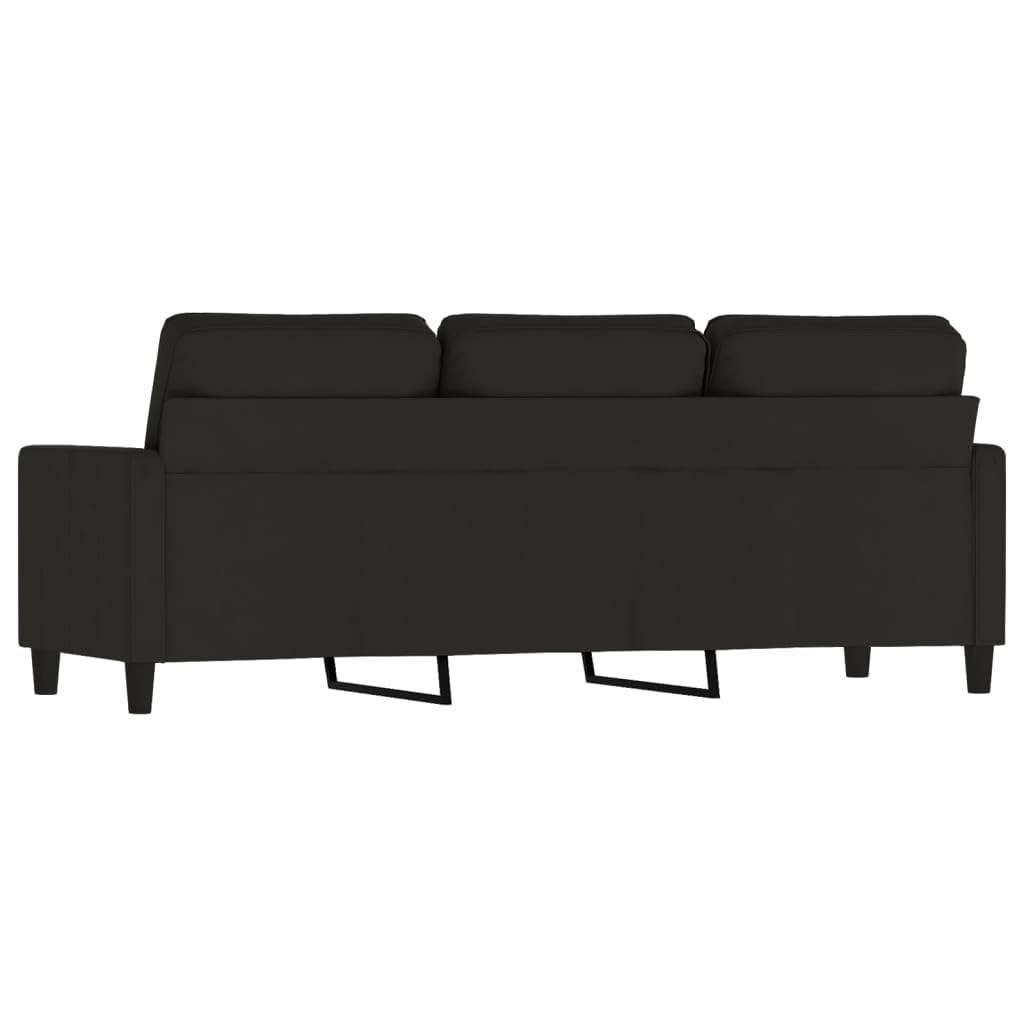 Sofá de 3 plazas Terciopelo Negro 180 cm