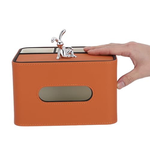 Boîte à mouchoirs en cuir avec rangement de bureau et porte-télécommande