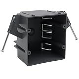 AIRTAK 2 Gang New Work Electrical Outlet Box,32 Cubic Inches Grey Outlet Box with ETL Listed,1 Pack of PVC New Work Box.