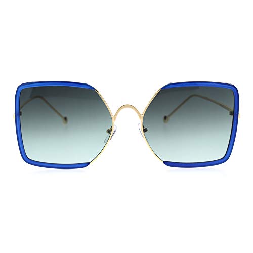 SA106 Womens Rectangular Double Rim Squared Butterfly Chic Sunglasses