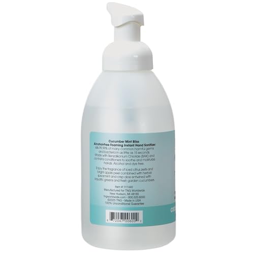 Image of ForPro Alcohol-Free Foaming Instant Hand Sanitizer, 20 Fl Oz - Moisturizing, Dye-Free Formula, Cucumber Mint Bliss Scent