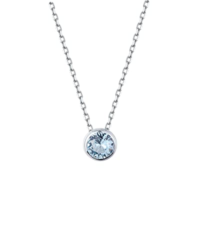 S.leaf Birthstone Necklace For Women Cubic Zirconia Necklace Sterling Silver Diamond Dainty Pendant Necklace Silver Choker Necklaces For Women Birthday Gifts For Women #TOP24