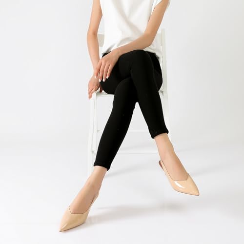 Image of Susanny Kitten Heels for Women Closed Pointed Toe Slingback Shoes