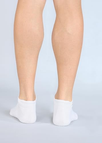 Image of ANCHOR Men's Bamboo Athletic Sneaker Length White Socks - Cushioned Terry Sole Sports Socks For Running, Gym, Workout and Training Socks for Men, Pack of 3 Pairs, Free Size