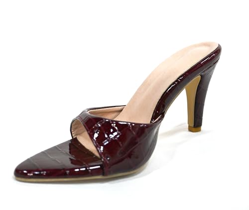 Mules rouges bordeaux à talons aiguilles pour vos soirées habillées