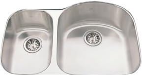 Kindred KSDCLU/9 Stainless Double Basin Kitchen Sink