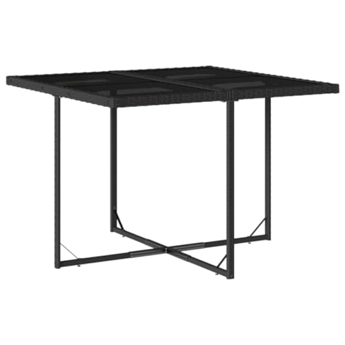 Image of 4-Piece Patio Dining Set in Black and Cream White with Removable Cushions, Foldable Chairs, Weather-Resistant Poly Rattan for Outdoor Meals and Relaxation on Balcony Terrace