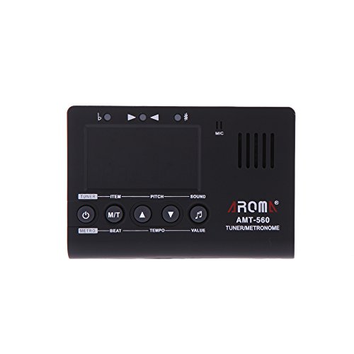 KKmoon Aroma AMT-560 Afinador elétrico e metrônomo microfone embutido com cabo captador de 6,3 mm pa