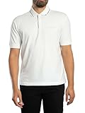 Armani Exchange Men's Regular Fit Small Text Logo Polo, Off White, X-Small