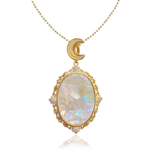 Dreams Mall Shell Cameo Necklace Vintage, Natural Shell Cameos in