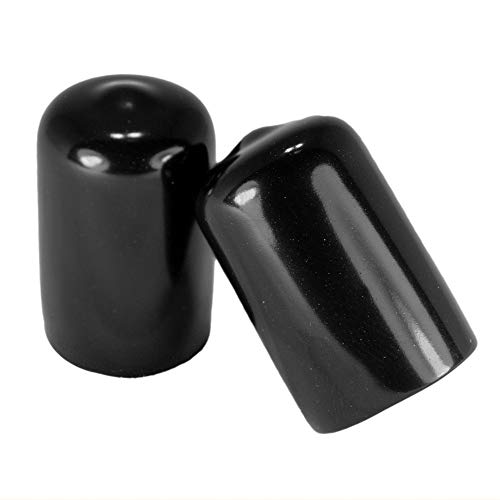 Prescott Plastics 5/8 Inch Round Black Vinyl End Cap, Flexible Pipe Post Rubber Cover (10)