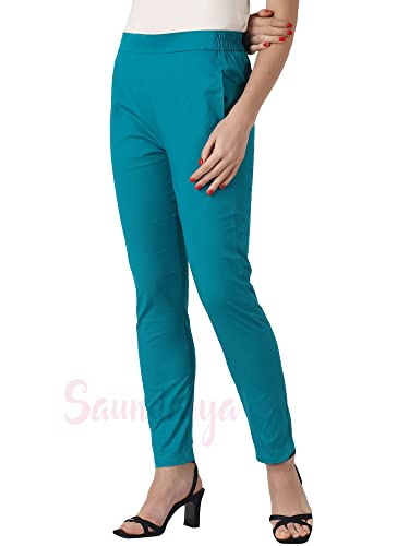 Image of Saundarya Women's Regular Fit Stretchable Cotton Trousers Pants