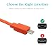 Aiivioll Replacement Micro USB Fast Charger Flat Cable Cord Compatible for JBL Charge 3, Charge 2, Flip 4, Pulse 2, Flip 2, Flip 3 Flip 4 Speaker Logitech UE Boom 22AWG Android Phones (25cm/Orange)
