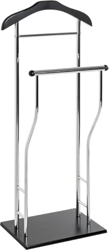 HAKU Möbel Cameriere da uomo cromo, nero, MDF, metallo - Dim. L 45 cm x A 110 cm x P 30 cm, Stile Moderno