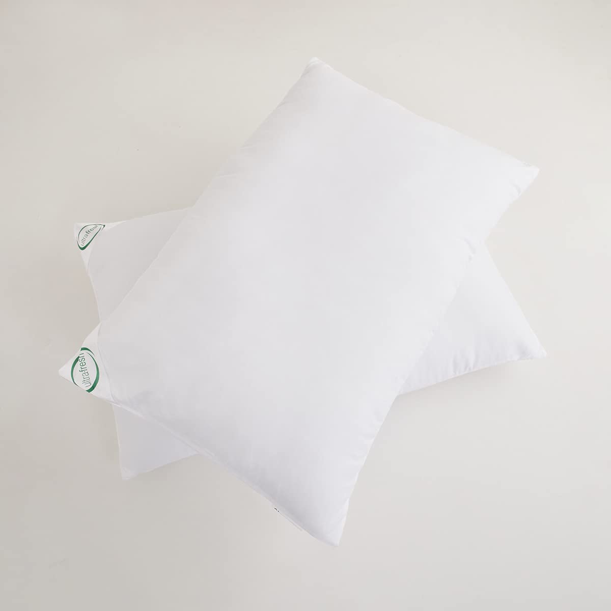 Home Centre Symphony Cotton Solid Pillows (43 x 68 cm, White, Standard) - Set of 2
